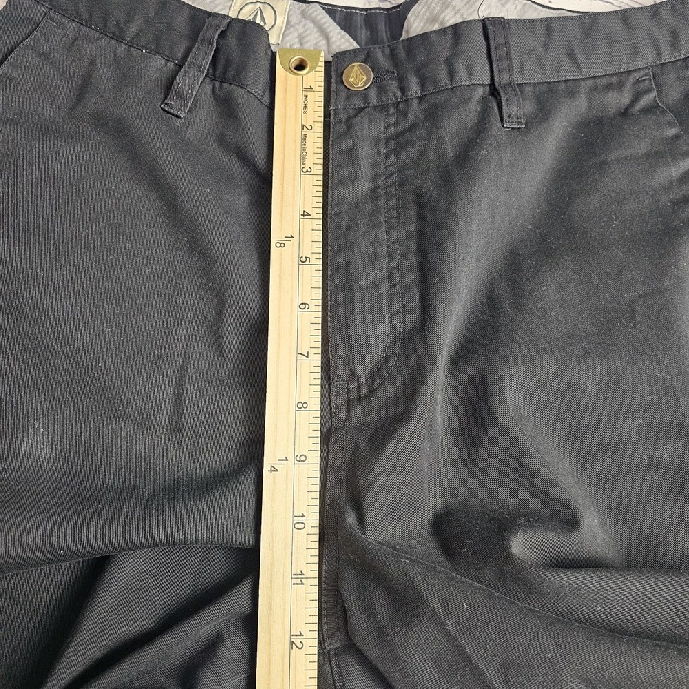 Volcolm Chino Shorts Mens Size 34 Black Baggy Skater Punk Golf Casual Flawed - Picture 10 of 12